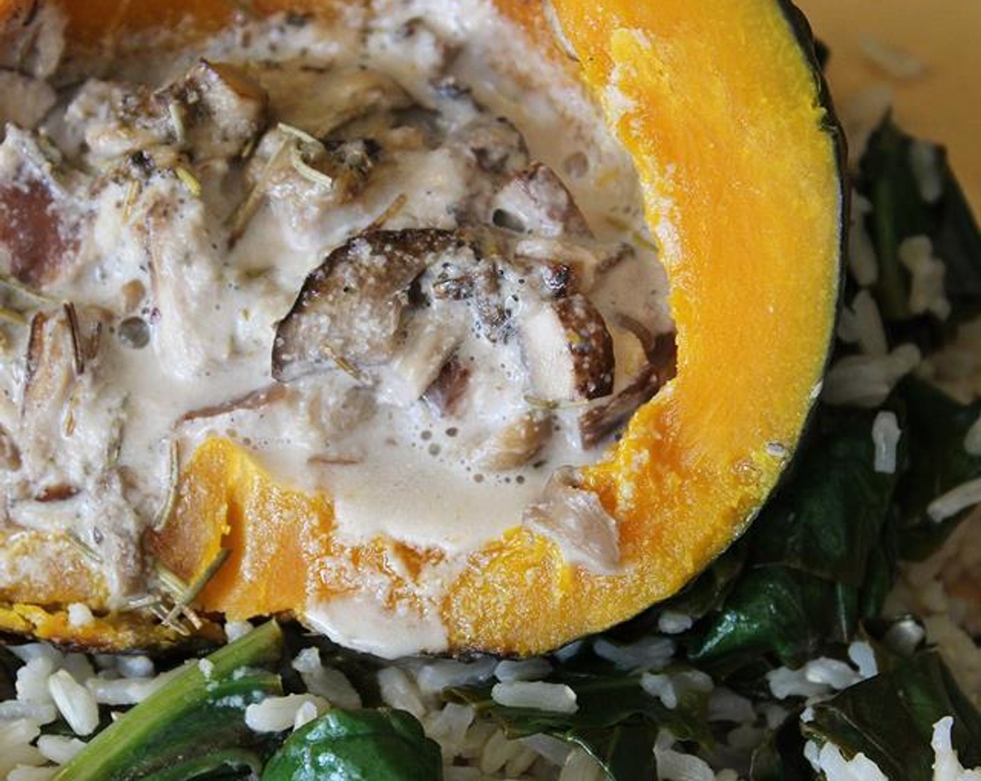 Pumpkin Stuffed with Mushrooms and "Cream"