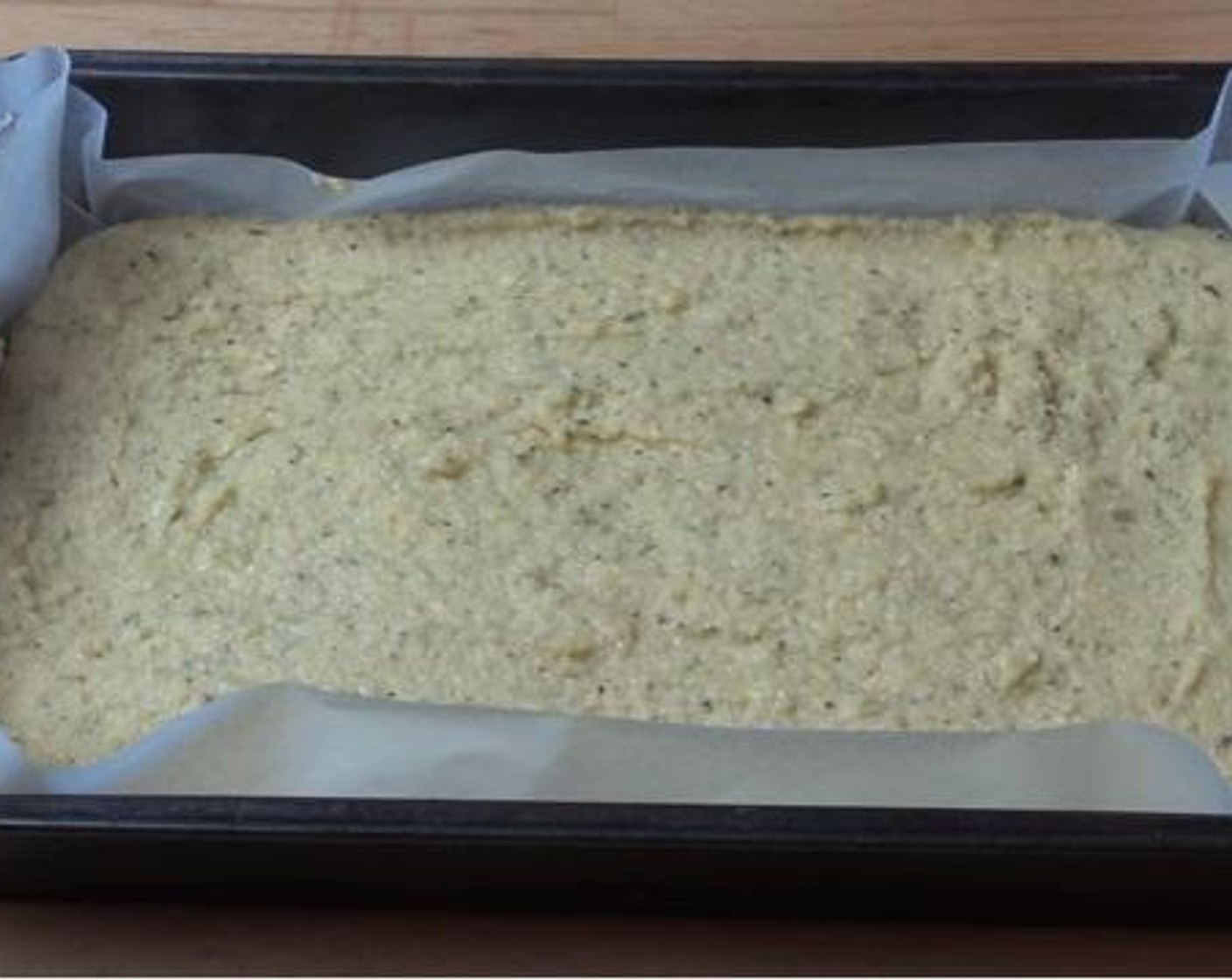 step 4 Add the Polenta mixture into a baking pan. Allow it to cool for 10 minutes before placing it into the refrigerator.
