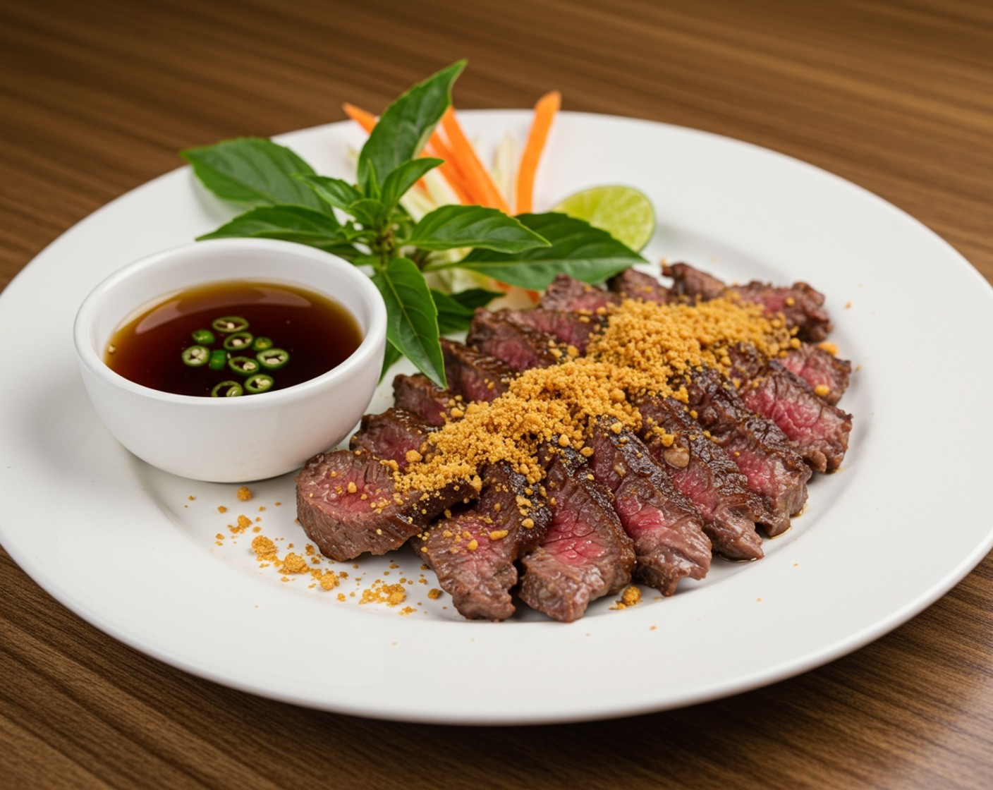 Sautéed Beef with Powder Grilled Rice