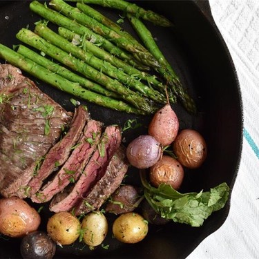 Skirt Steak with Roasted Vegetables Recipe | SideChef