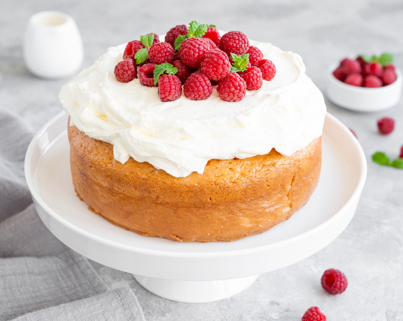 Tres Leches Cake with Raspberries