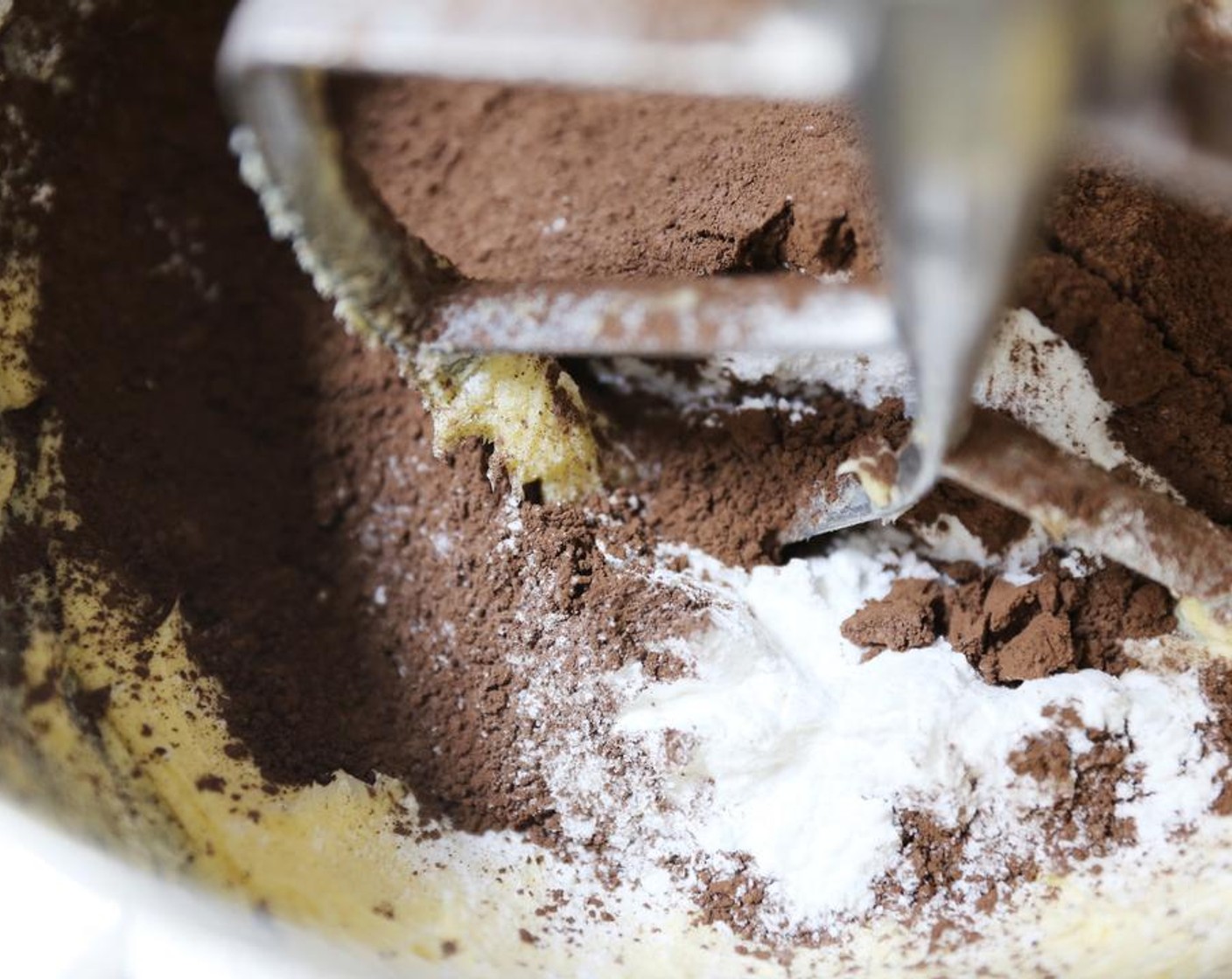 step 3 Add the Powdered Confectioners Sugar (2 cups) and Dark Cocoa Powder (1/2 cup) and mix until it just comes together.