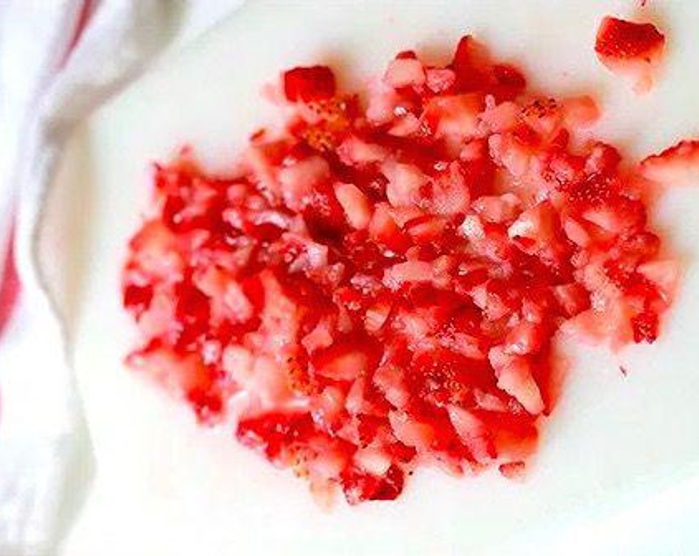 step 6 Transfer mixture to a bowl and add in Fresh Strawberries (1 1/2 cups). Mix well.