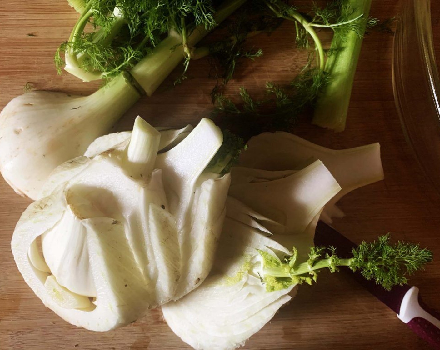 step 4 Wash and slice the Fennel Bulbs (2 bulbs) into slices which at not too thick, about 1/2-inch (1cm).