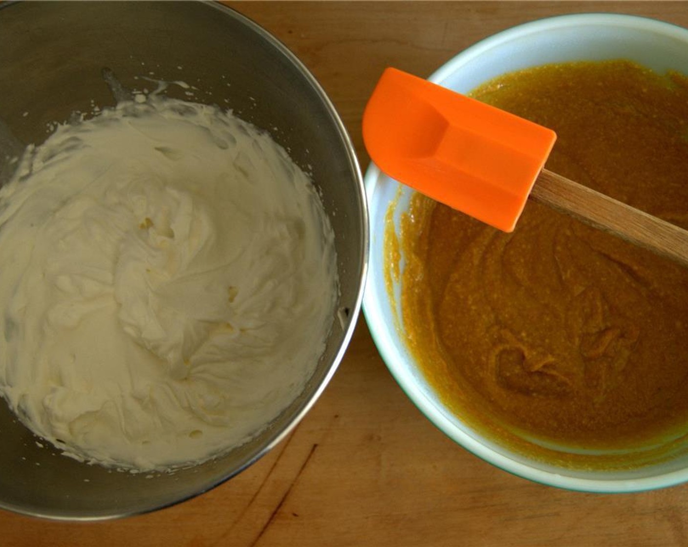 step 3 Transfer mixture to a large bowl. Mix in Canned Pumpkin Purée (1 1/4 cups), Dark Rum (2 Tbsp), Vanilla Extract (1 tsp), Simply Organic Cinnamon, Ground (1 tsp), Ground Nutmeg (1/4 tsp), Ground Allspice (1/8 tsp), Ground Ginger (1/2 tsp), and Salt (1/4 tsp).