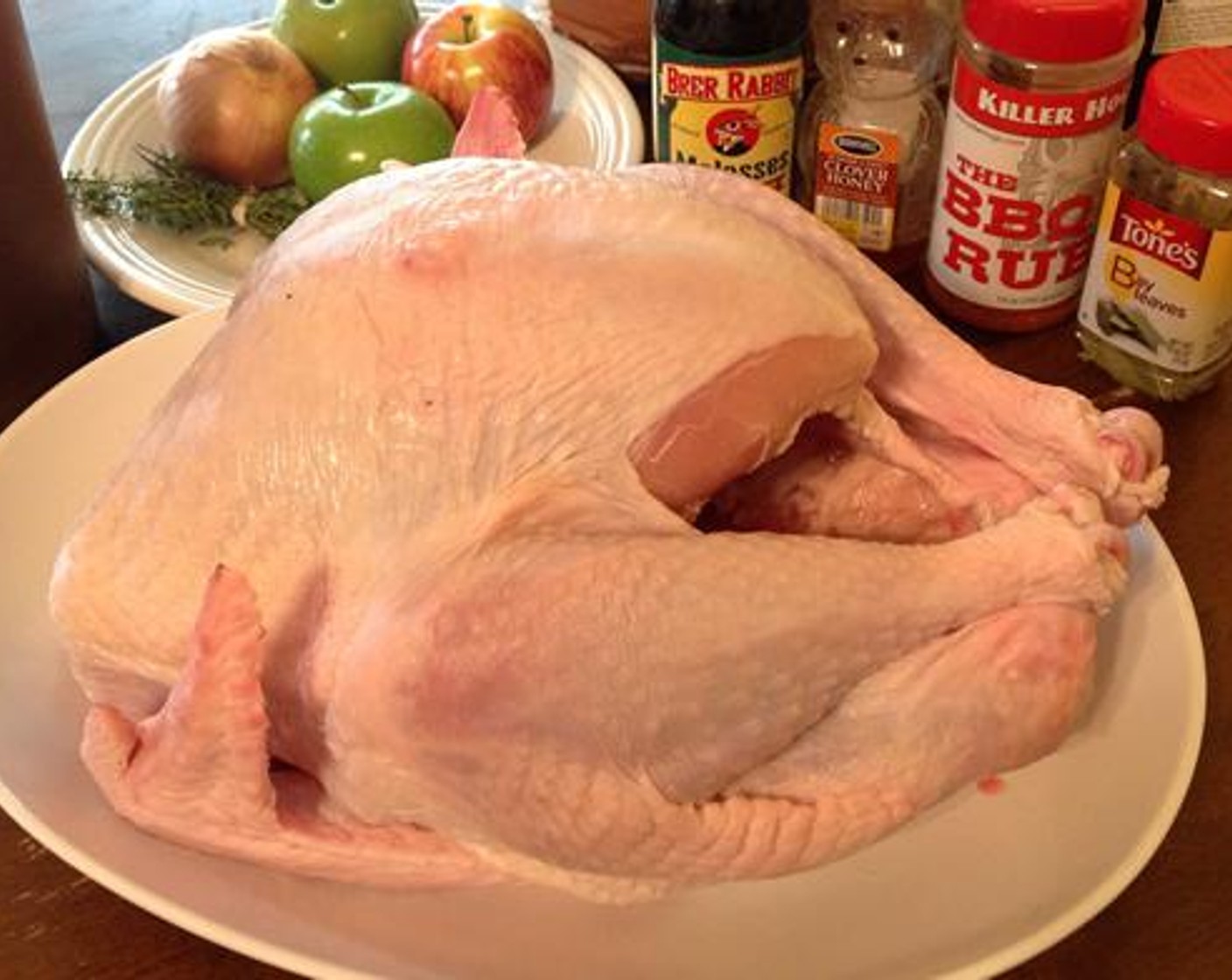 step 1 Thaw the Whole Turkey (11.9 lb). Remove the neck and giblets, and rinse the bird under cool water.