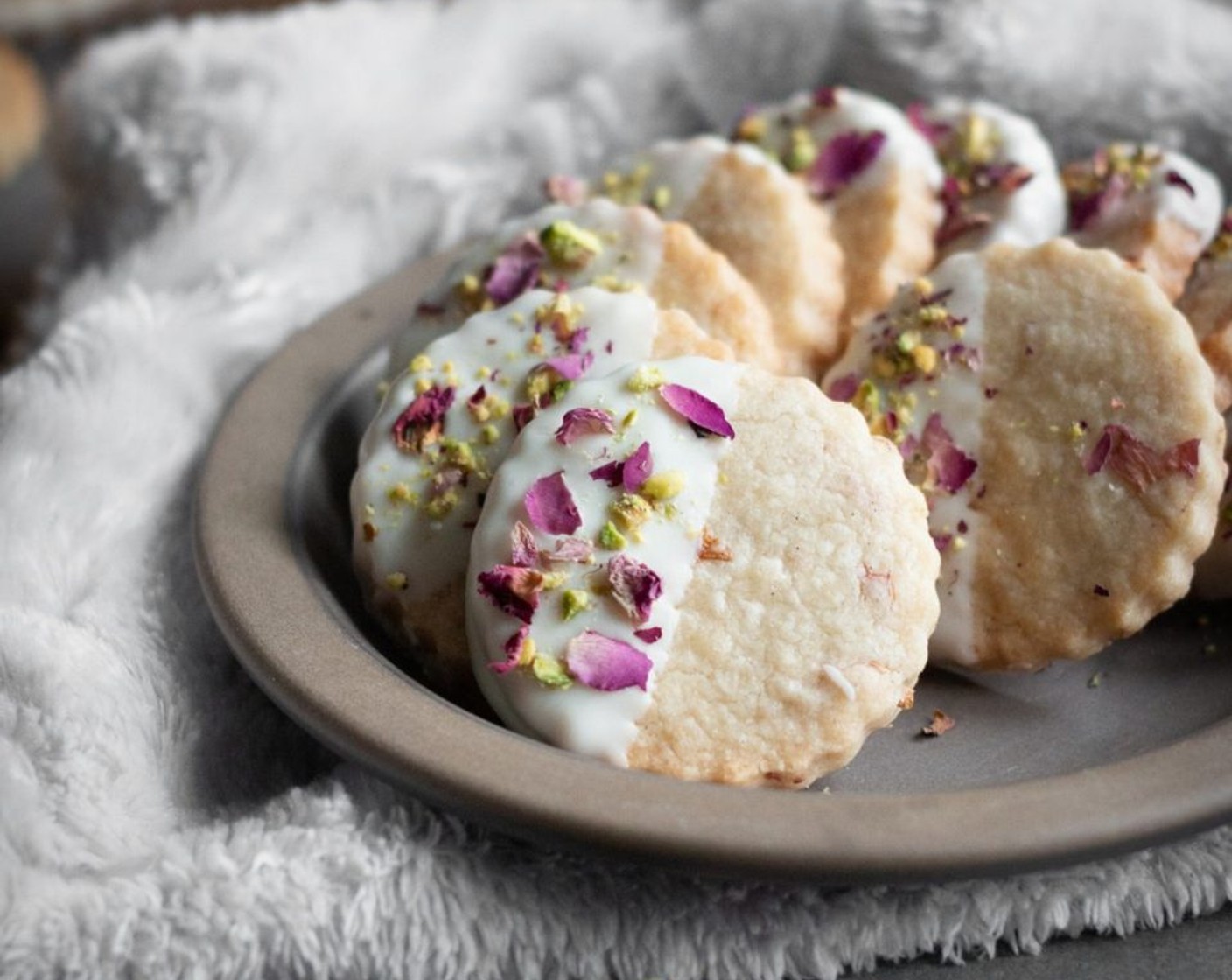 Rose Shortbread Cookies