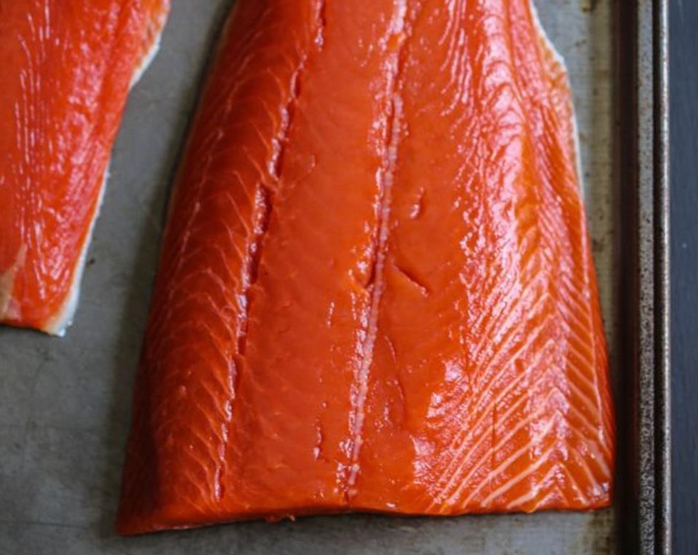 step 2 Place Copper River Sockeye Salmon (1 lb) on a baking sheet.