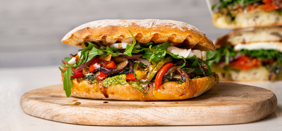 Grilled Vegetables Pesto Sandwich