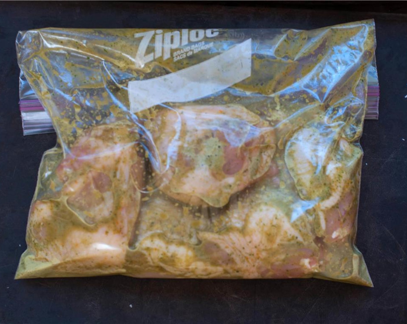 step 4 Set aside 1/4 cup of the marinade and put the rest into a ziploc bag. Add Bone-In Chicken Breasts (2 lb) for 20 minutes, or up to 2 hours. When you are ready, preheat the broiler and set rack 5 to 6-inches below broiler.