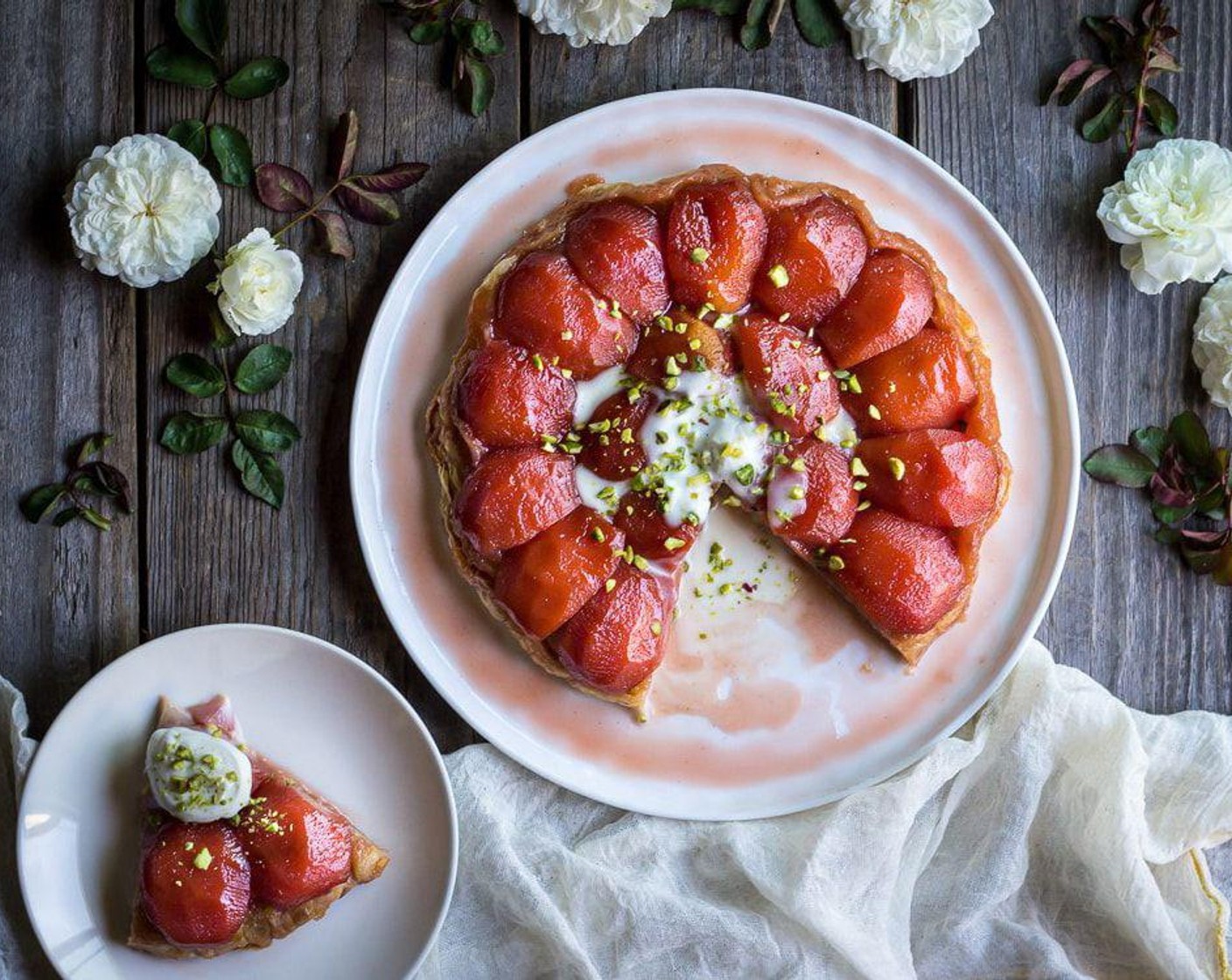 Quince Tarte Tatin with Cardamom Crème Fraîche