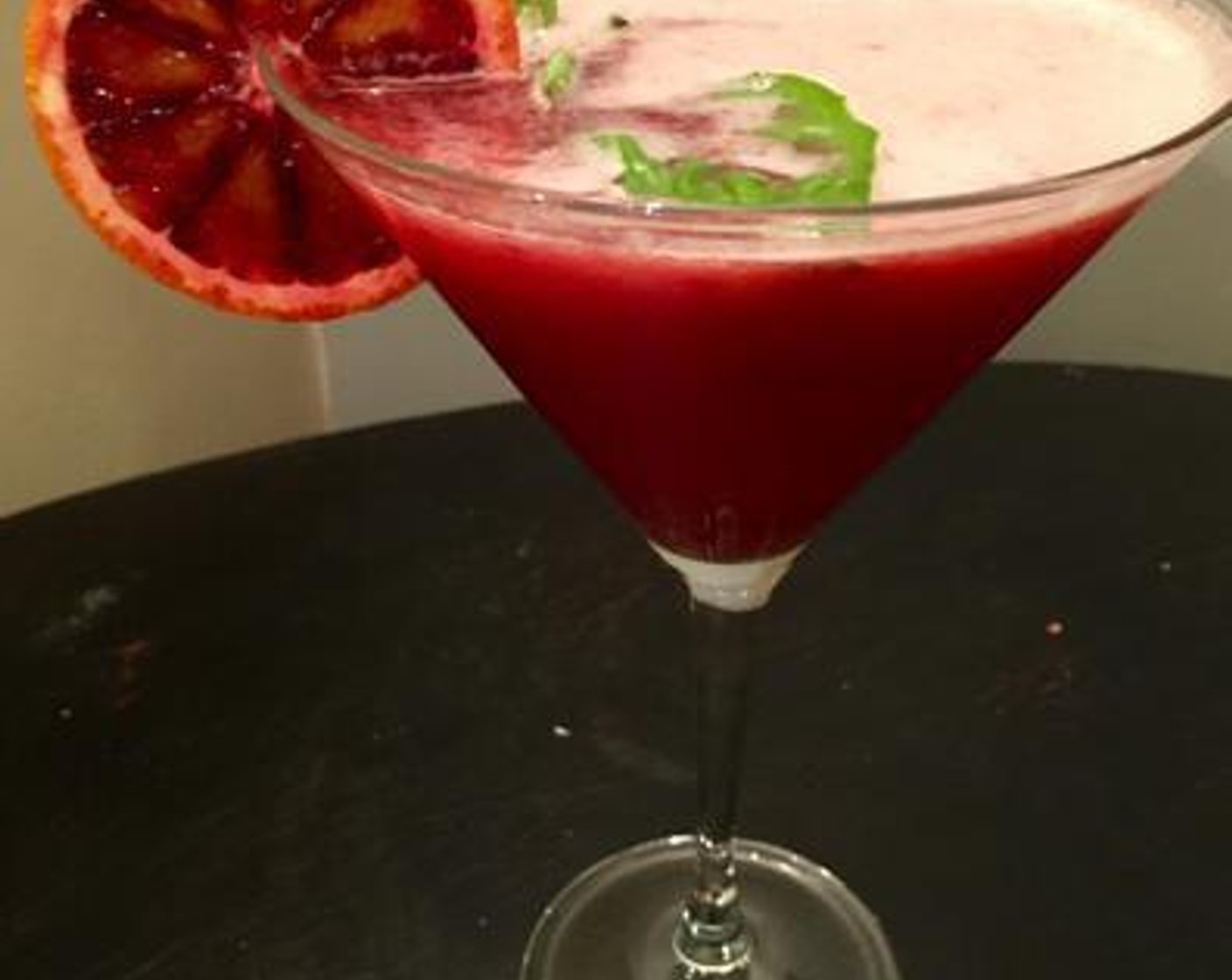Blood Orange Martini with Strawberry