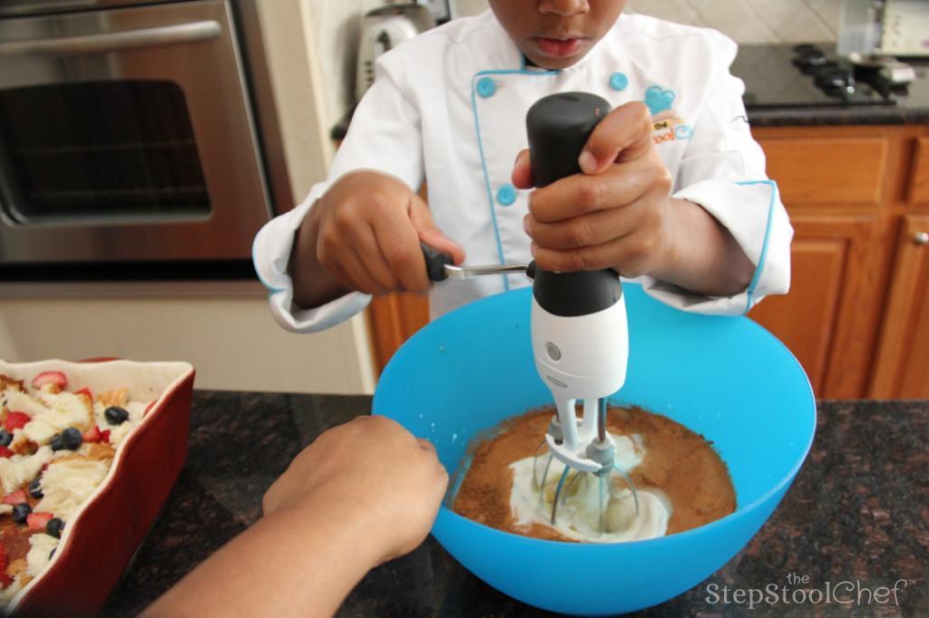 Step 5 of Berrylicious French Toast Casserole Recipe: Whisk together.