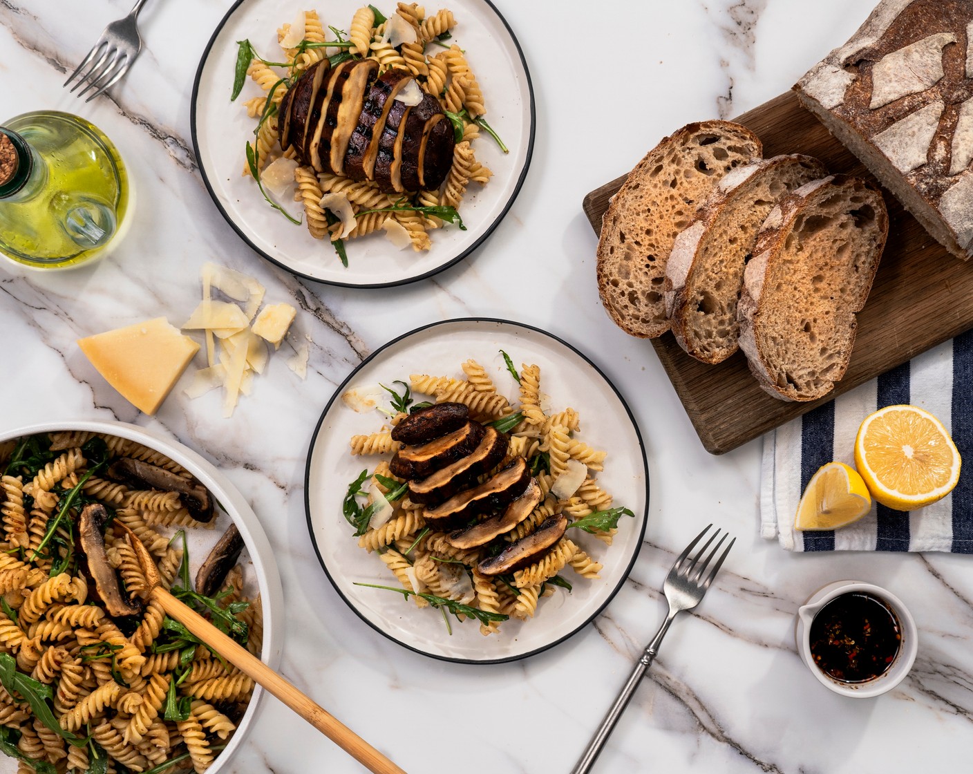 Grilled Portobello Mushroom Pasta Salad