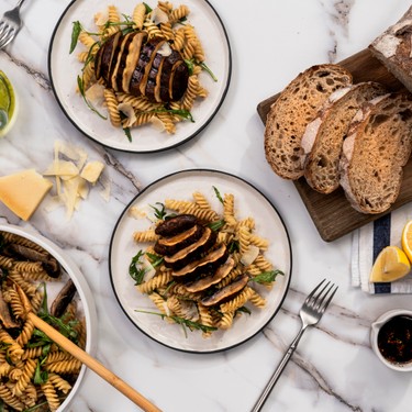 Grilled Portobello Mushroom Pasta Salad Recipe | SideChef