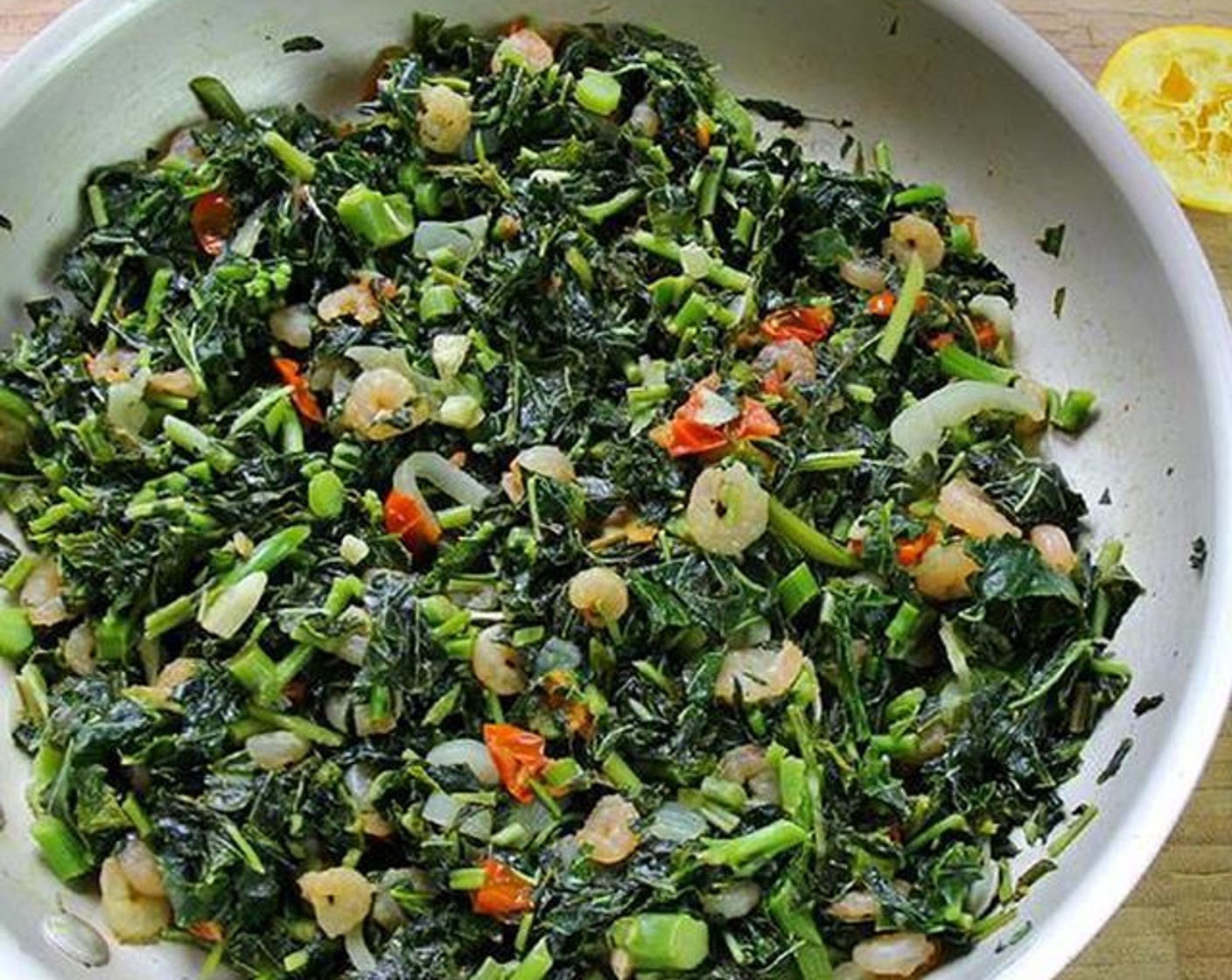 Jamaican Callaloo With Shrimp