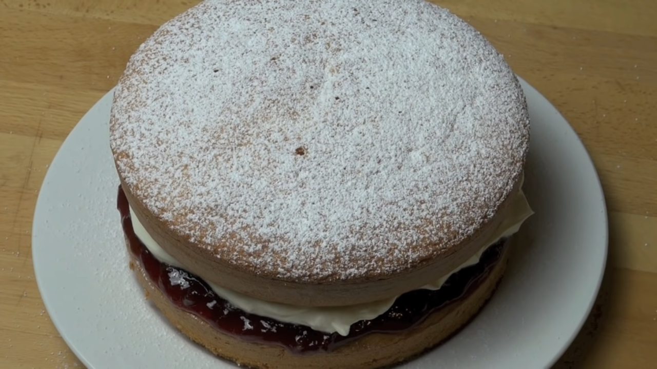 Sponge Cake with Jam and Cream Recipe SideChef