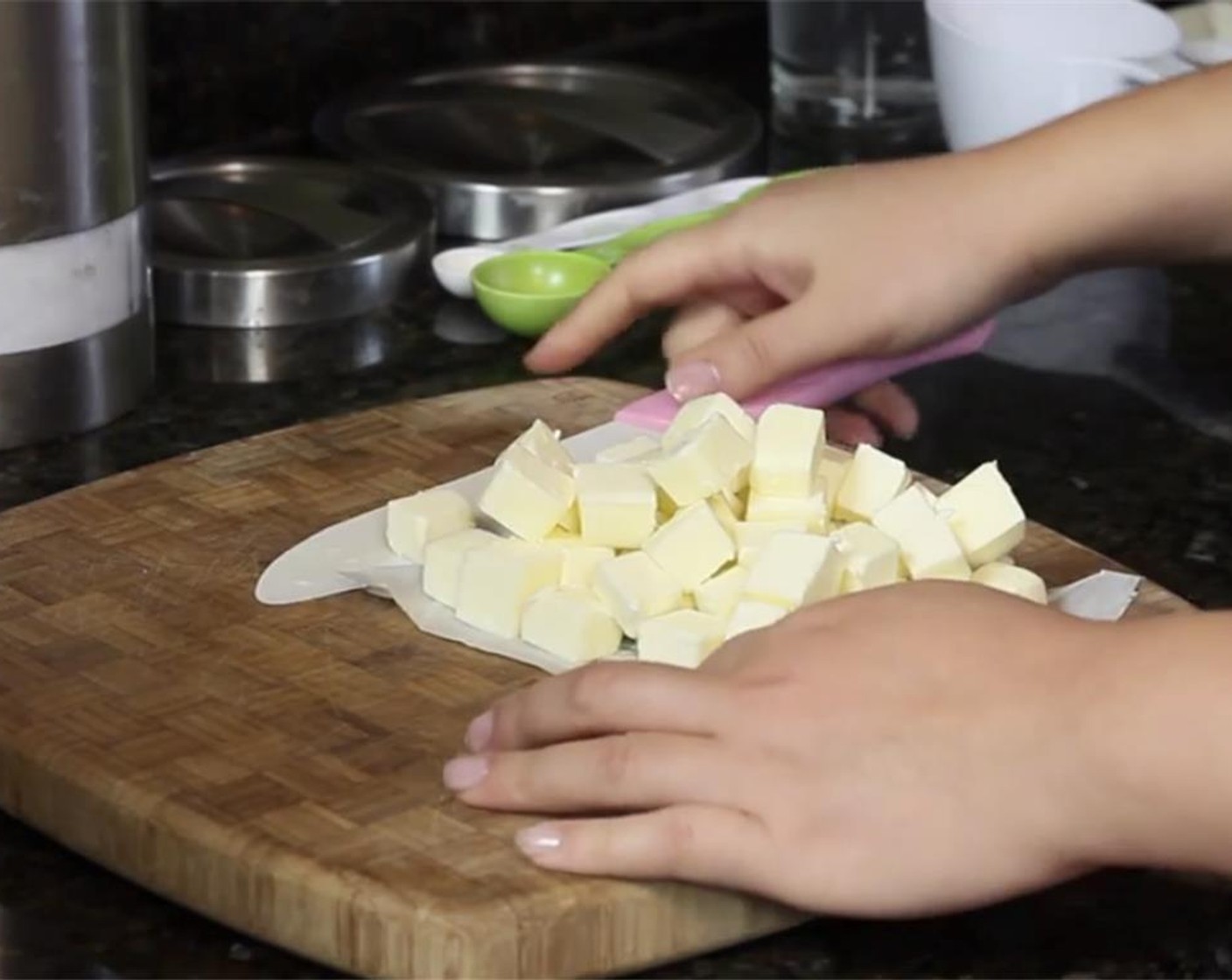 step 1 Cube the cold Unsalted Butter (1 cup).