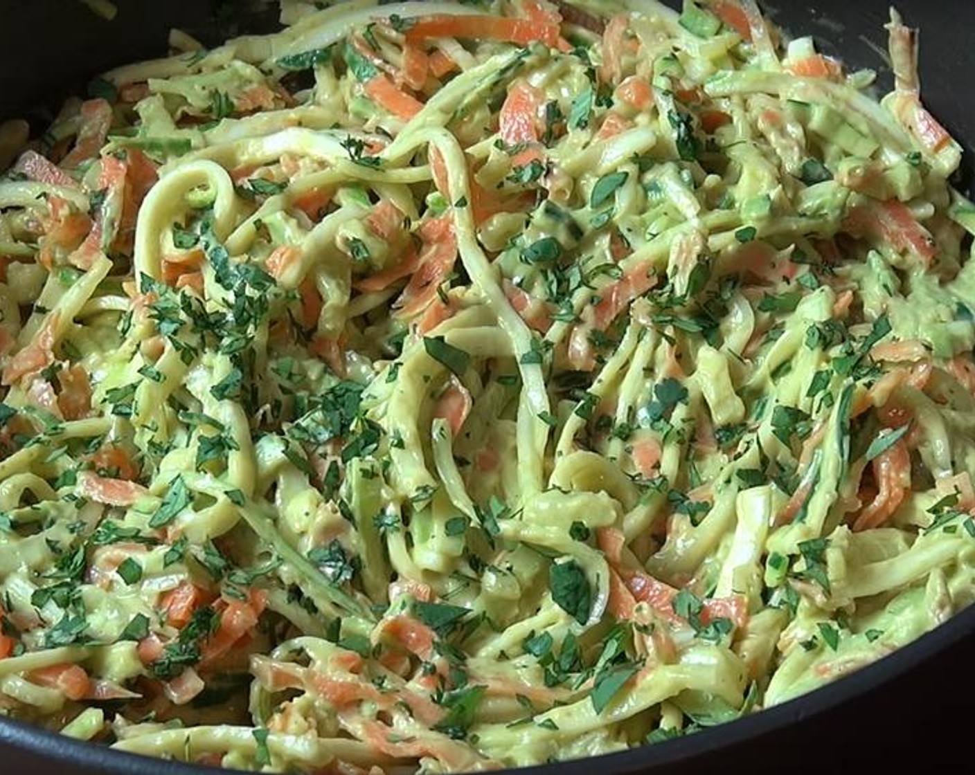 step 5 Add in the sauce, and mix it together with the vegetables. Season with Ground Coriander (1 Tbsp).