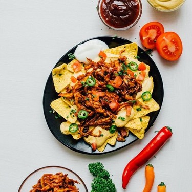 Vegan Nachos with BBQ “Pulled Pork” and Queso Recipe | SideChef