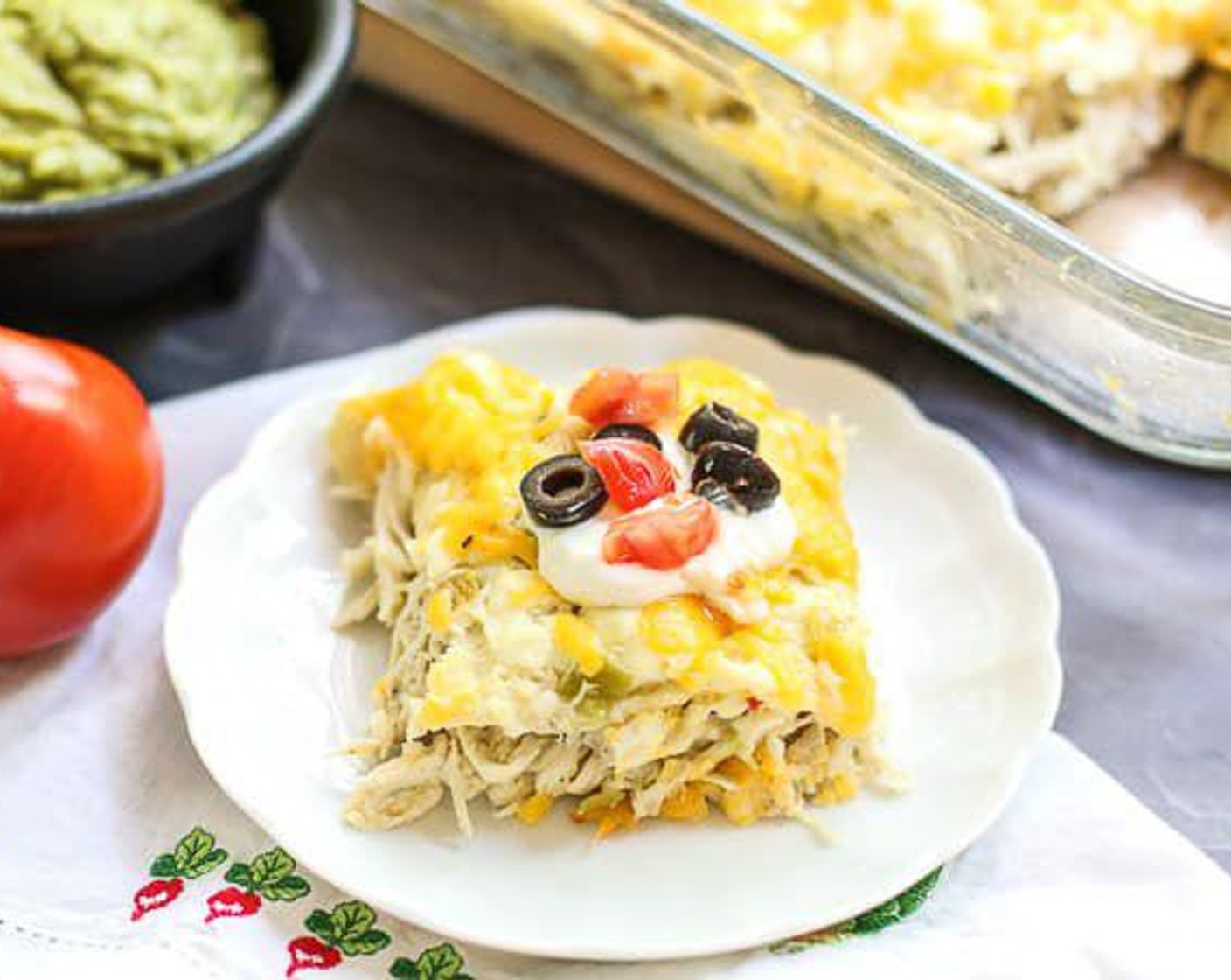 Cheesy Chicken Enchilada Casserole