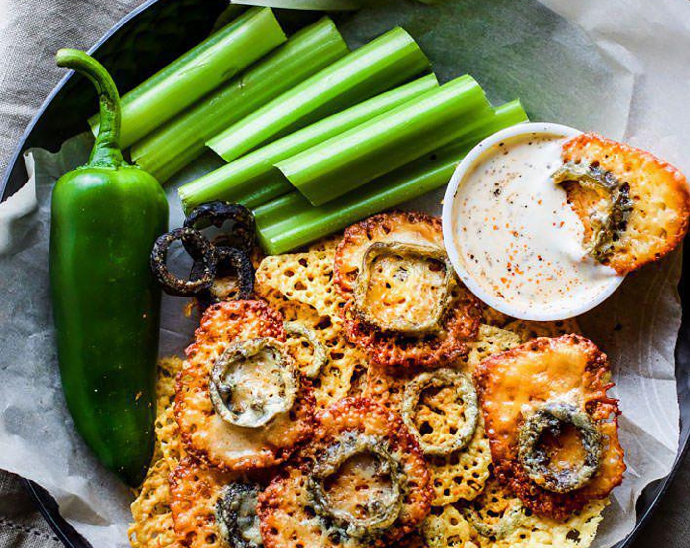 Easy Baked Jalapeño Cheese Crisps