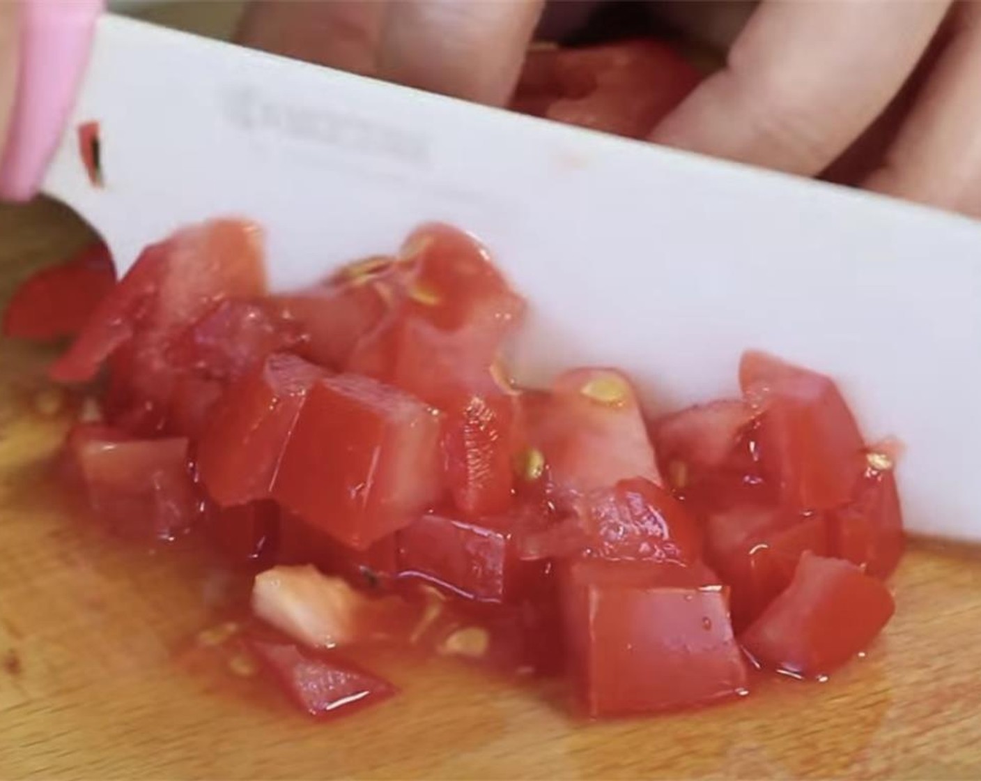 step 4 Dice the Tomatoes (3) and roughly chop the Fresh Cilantro (1/4 cup).