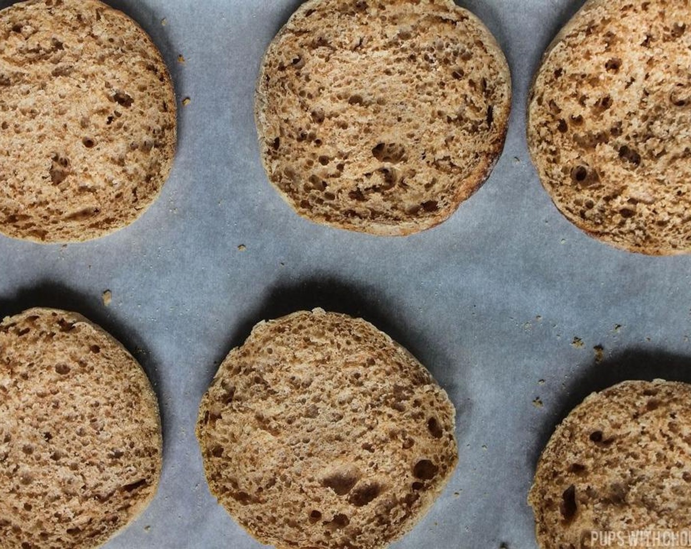 step 2 Slice the English Muffins (2) in half and place them on a baking sheet with the insides faced up. Bake them in a 350 degrees F (180 degrees C) preheated oven for 5-6 minutes. If you have a toaster, use that to toast the English muffins.