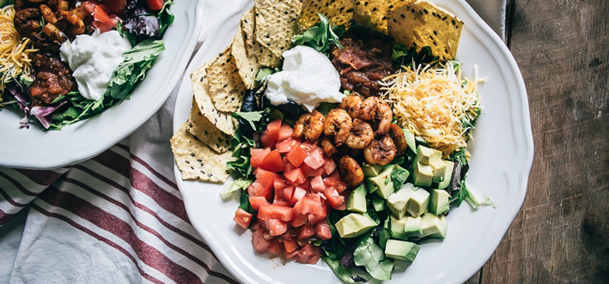 Easy Shrimp and Avocado Taco Salad Recipe | SideChef