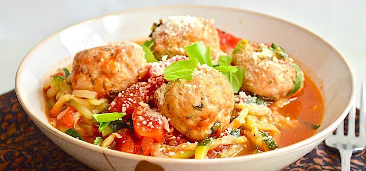 Chicken Meatball Zoodles Recipe | SideChef