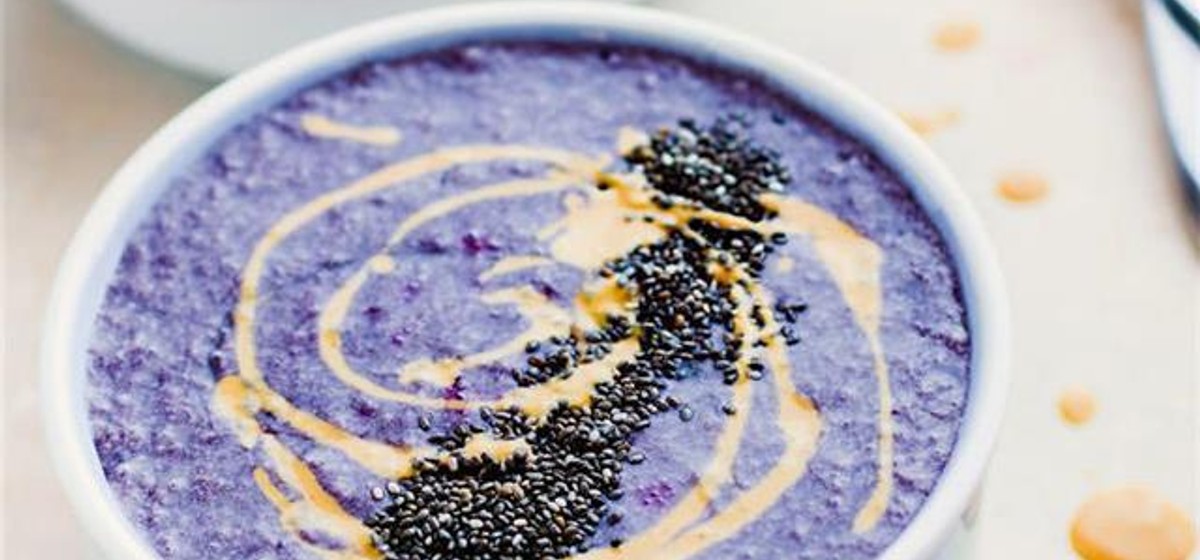 Frozen Peanut Butter Superfood Smoothie Bowl Recipe | SideChef