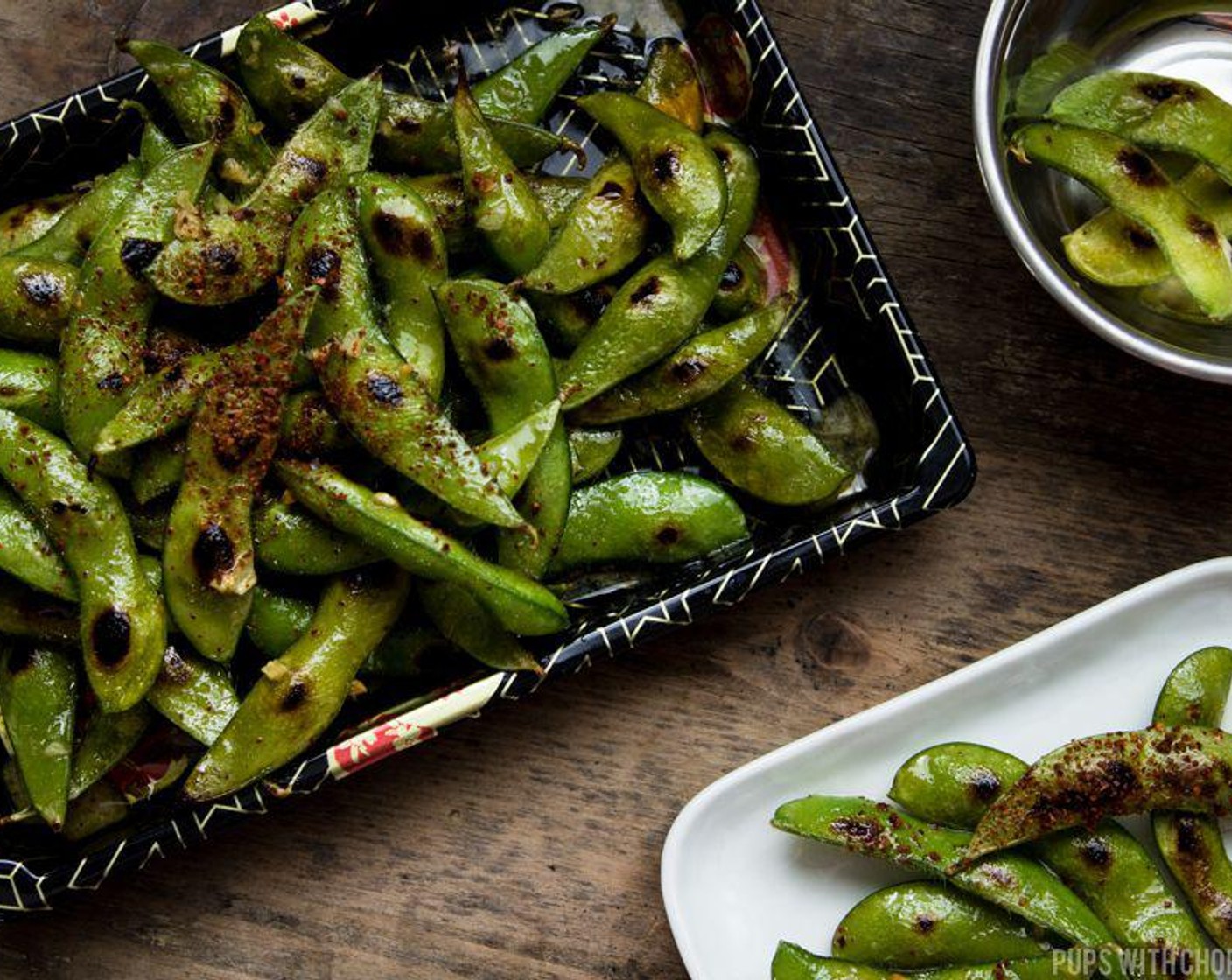 Buttery Lemon Garlic Charred Edamame