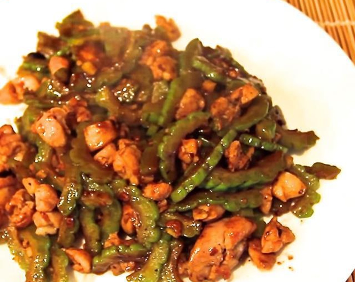 Stir-Fried Bitter Melon, Chicken, Black Bean Sauce