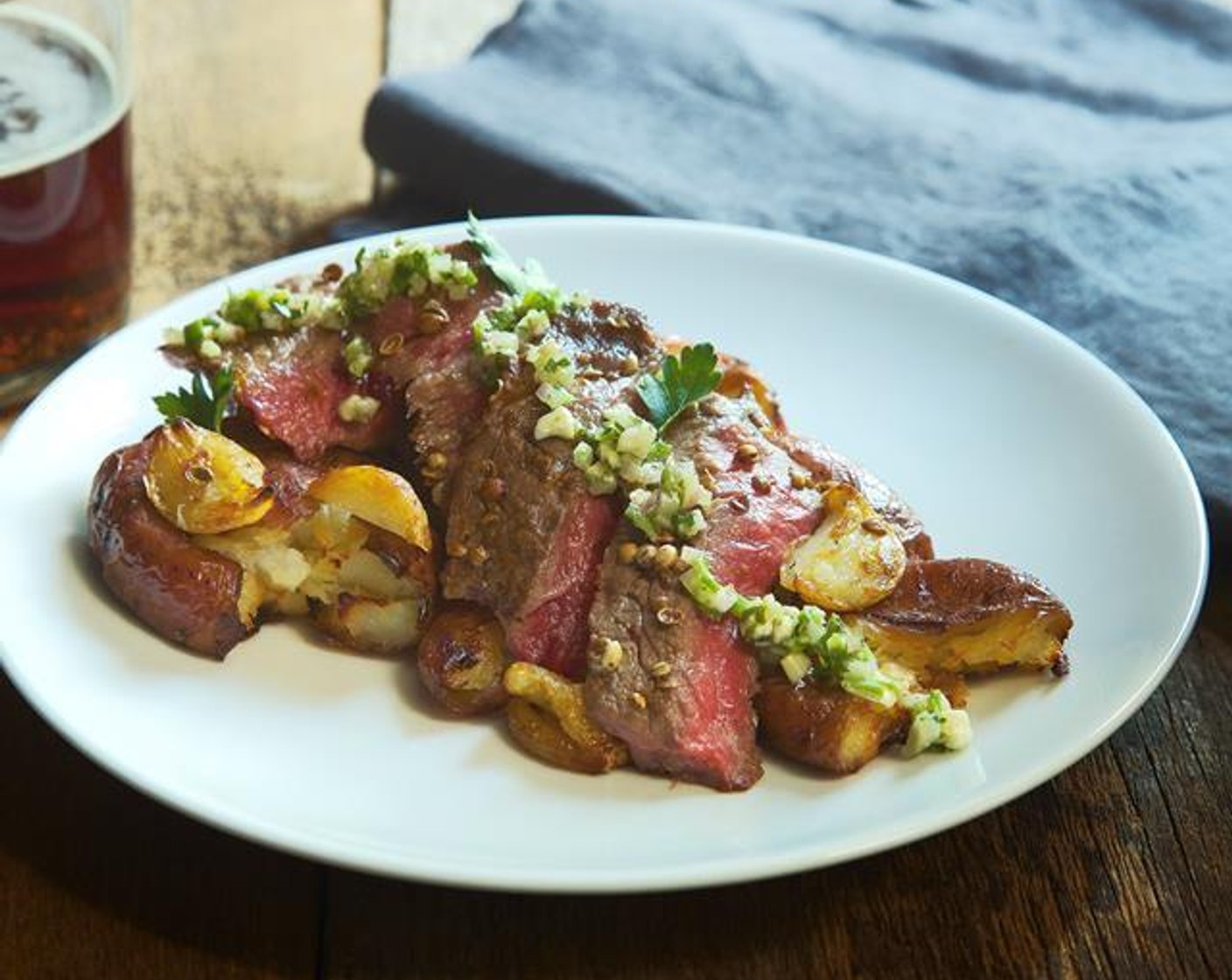 Coriander Salt-Crusted New York Strips