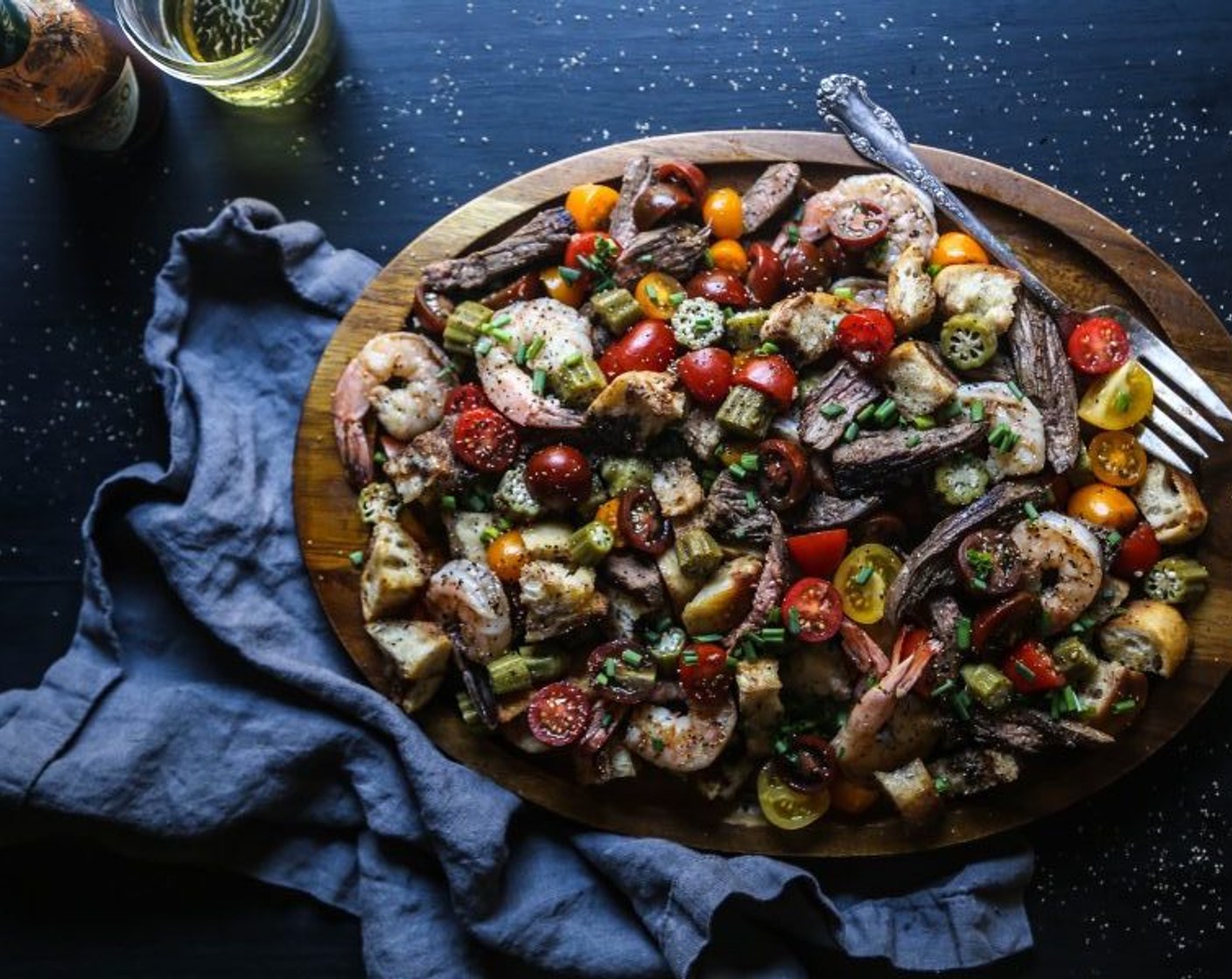 Chipotle Steak and Shrimp Panzanella