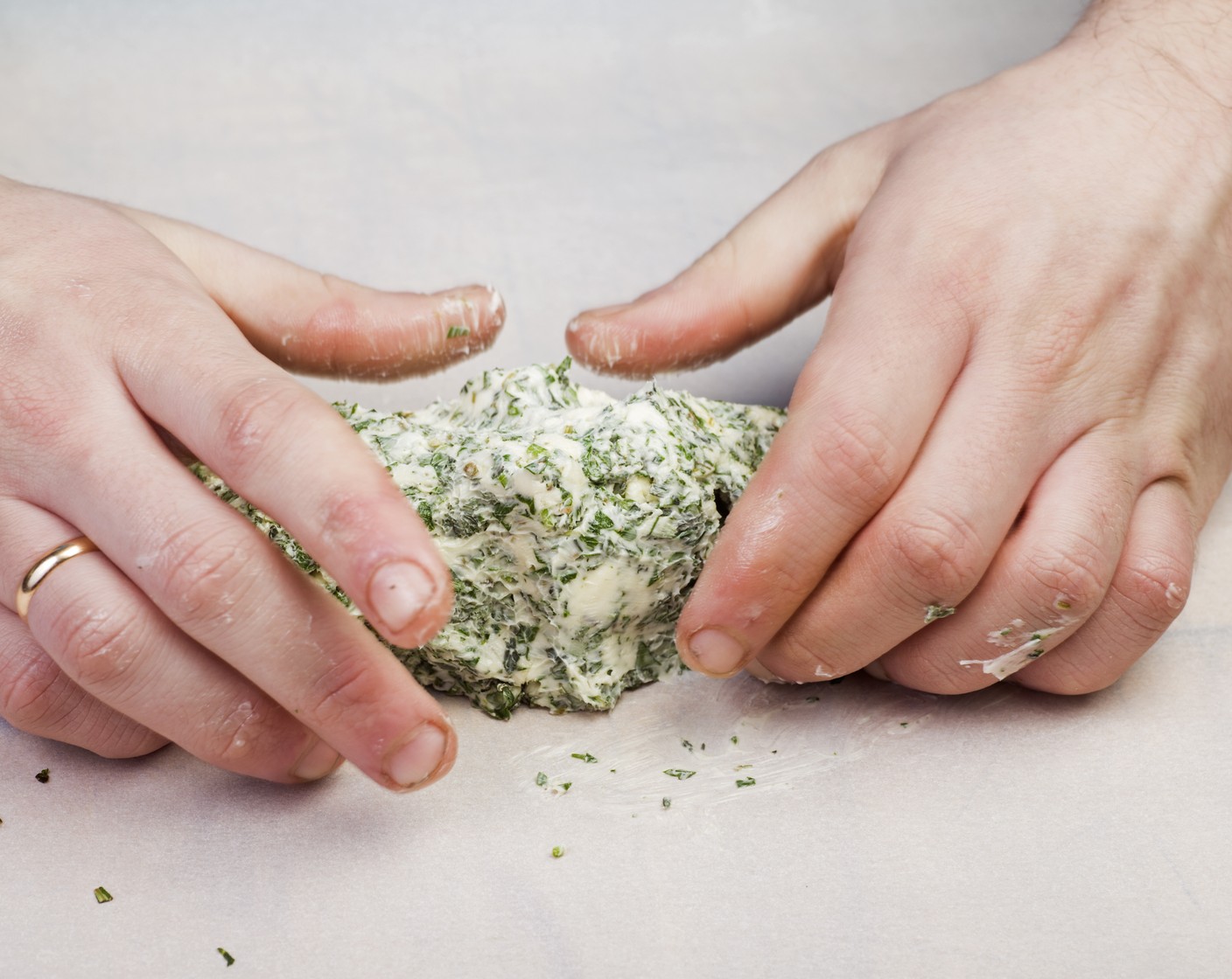 step 5 Add the chopped herbs to butter and mix.