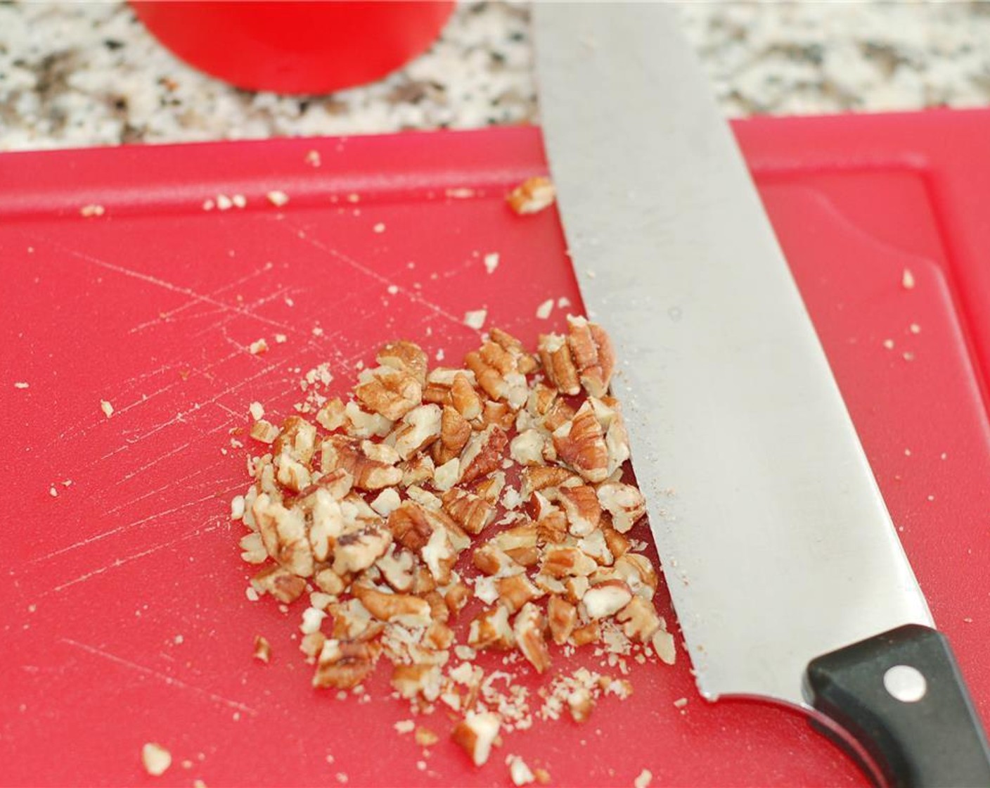 step 1 Chop the Pecans (1/2 cup). In a large saucepan, combine Evaporated Milk (5 fl oz) and Granulated Sugar (1 2/3 cups). Cook over medium heat, stirring constantly until the mixture comes to a boil. Cook for 8 minutes, stirring constantly.