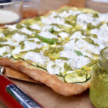Summer Squash Pizza with Burrata and Pesto Recipe | SideChef
