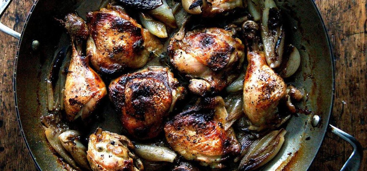 Roast Chicken with Shallots, Thyme, and White Wine Recipe | SideChef