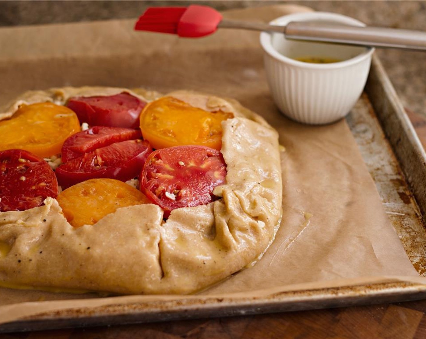 step 15 Brush the crust with the egg wash. Place into the oven to bake for 30-35 minutes, or until the crust is golden and the center is set.