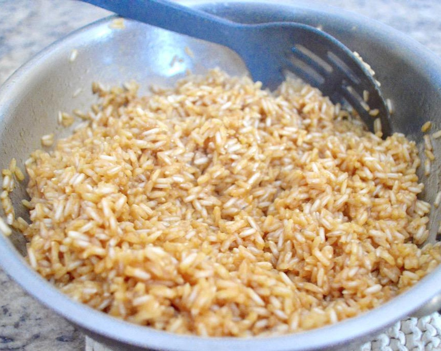 step 2 Pour in the Chicken Stock (3 cups) and let it come to a boil while you give everything a stir. Once it is boiling, put the lid on the pot and turn the heat down a little to medium low. Let the rice cook until tender, for about 30-35 minutes.