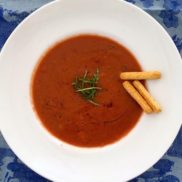 Cherry Chipotle Gazpacho Recipe | SideChef