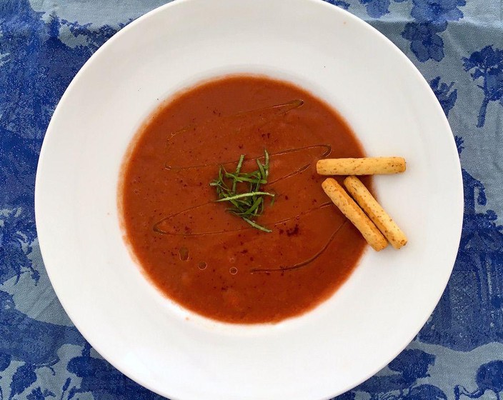 Cherry Chipotle Gazpacho  Recipe | SideChef