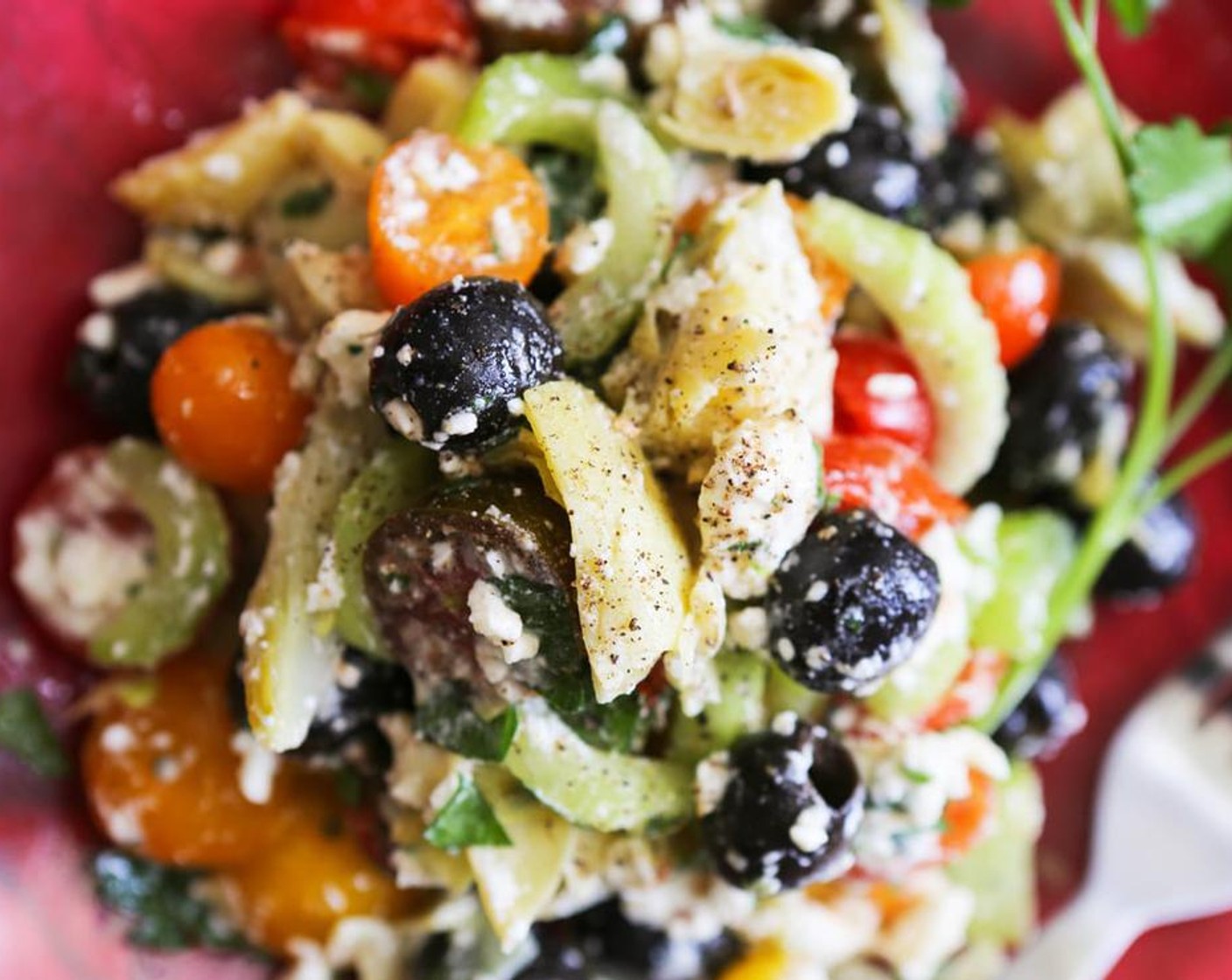 Olive Tomato Feta Salad with Artichokes