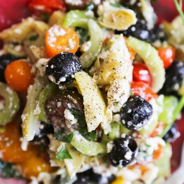 Olive Tomato Feta Salad with Artichokes Recipe | SideChef