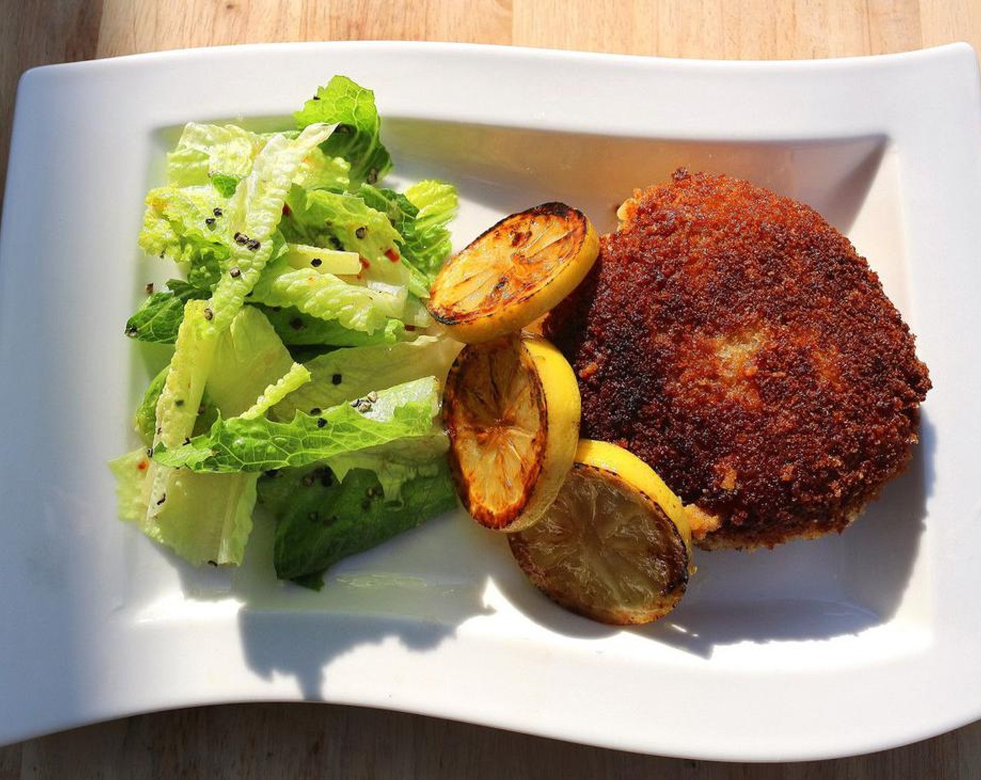 Breaded Meat Patties with Swiss cheese