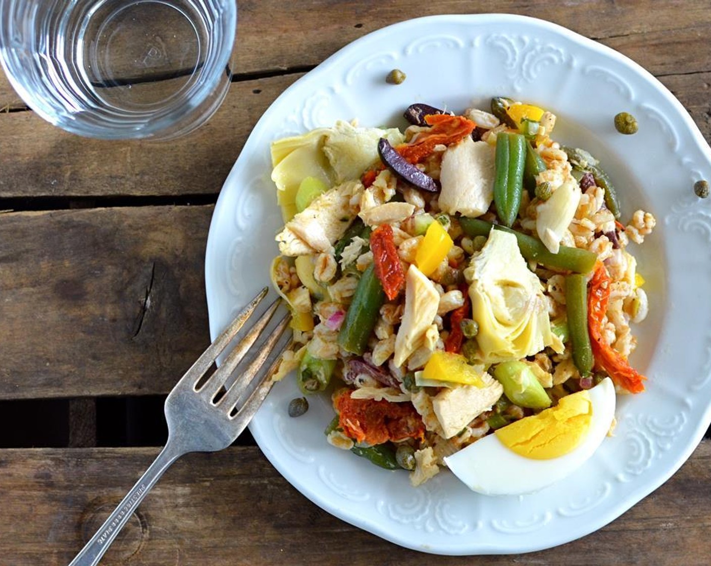 step 19 To serve, mound the salad on a plate. Halve or quarter the hard-boiled eggs and arrange them on or beside the salad. Serve.