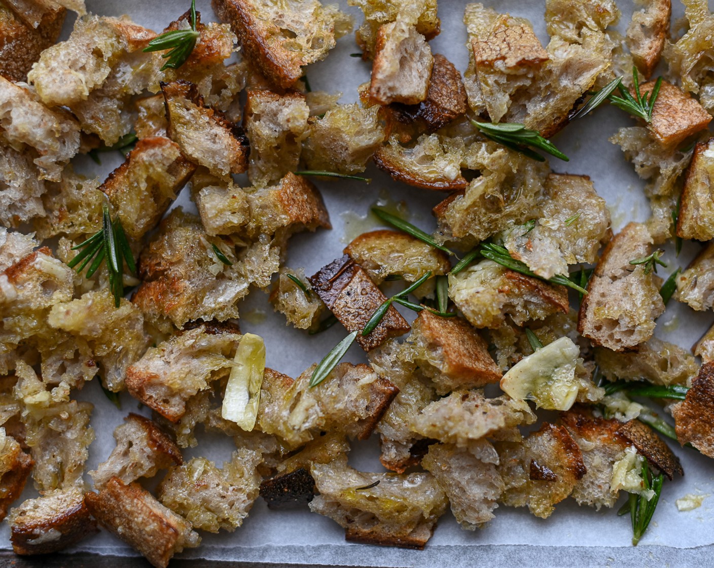 step 3 Toast the sourdough croutons on the lower rack for 10-15 minutes or until lightly golden.