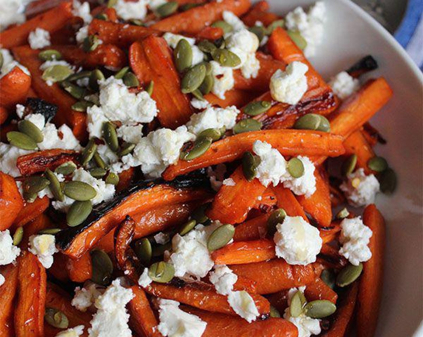 Hot Honey Roasted Carrots with Goat Cheese