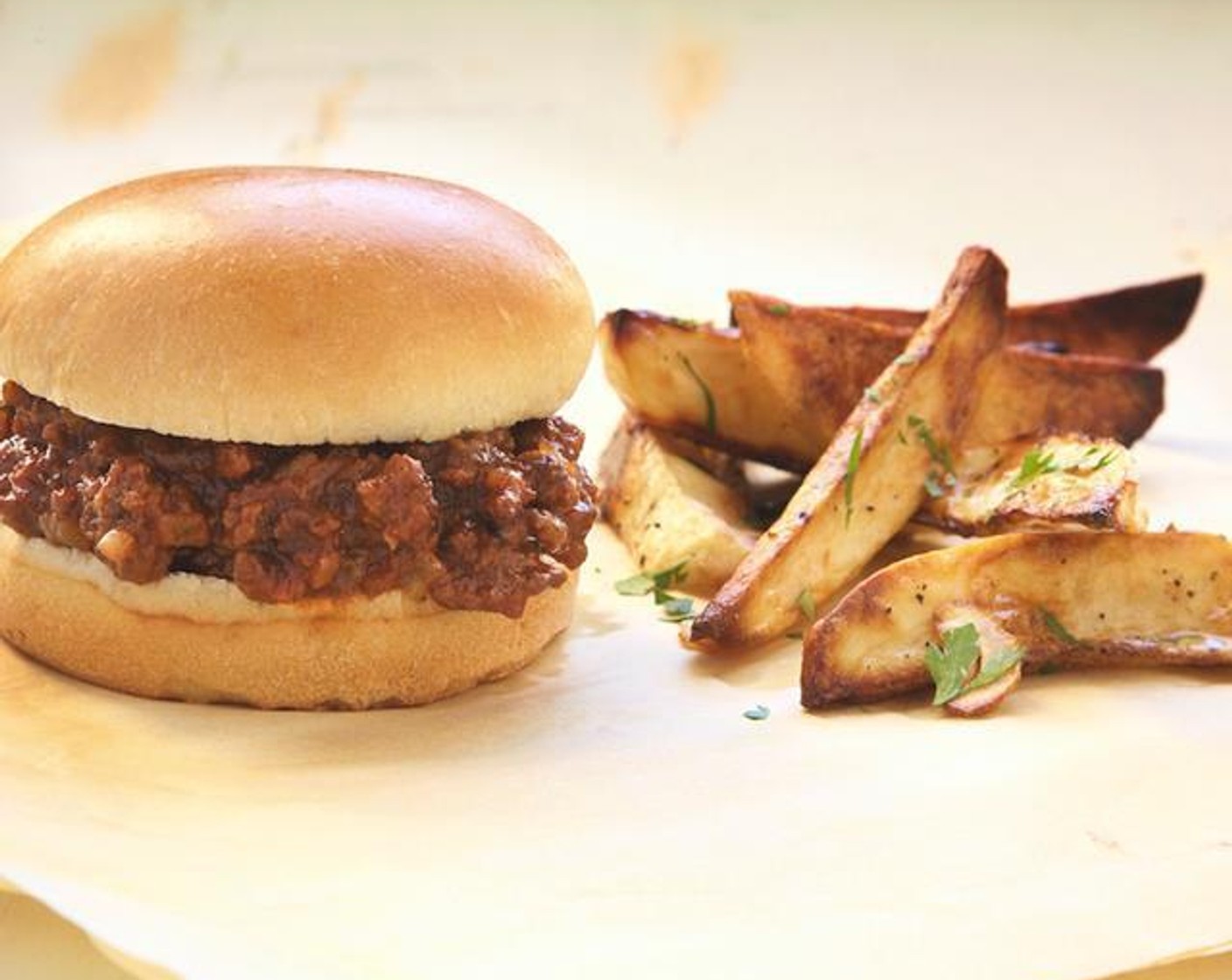 Sloppy Joe Sandwiches with Garlic Fries